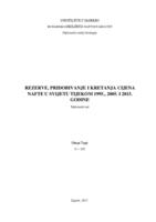 prikaz prve stranice dokumenta Rezerve, pridobivanje i kretanja cijena nafte u svijetu tijekom 1995., 2005. i 2015. godine