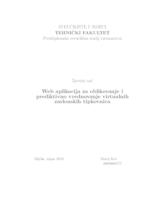 prikaz prve stranice dokumenta Web aplikacija za oblikovanje i prediktivno vrednovanje virtualnih zaslonskih tipkovnica