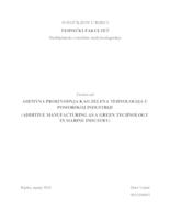 prikaz prve stranice dokumenta Aditivna proizvodnja kao zelena tehnologija u pomorskoj industriji