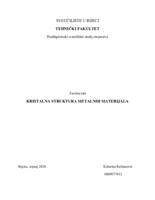 prikaz prve stranice dokumenta Kristalna struktura metalnih materijala / Crystal structure of metallic materials