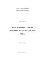 prikaz prve stranice dokumenta Matične stanice i njihova primjena u regeneraciji zubnih tkiva