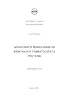 prikaz prve stranice dokumenta Mogućnosti tehnologije 3D printanja u stomatološkoj protetici