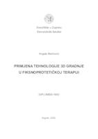 prikaz prve stranice dokumenta Primjena tehnologije 3D gradnje u fiksnoprotetičkoj terapiji