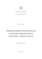 prikaz prve stranice dokumenta Primjena kompozitnih materijala u estetskoj rekonstrukciji dijastema - prikaz slučaja