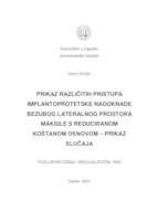 prikaz prve stranice dokumenta Prikaz različitih pristupa implantoprotetske nadoknade bezubog lateralnog prostora maksile s reduciranom koštanom osnovom-prikaz slučaja