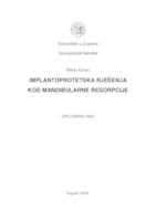 prikaz prve stranice dokumenta Implantoprotetska rješenja kod mandibularne resorpcije