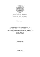 prikaz prve stranice dokumenta Upotreba trombocitima obogaćenog  fibrina u oralnoj kirurgiji