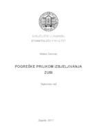 prikaz prve stranice dokumenta Pogreške prilikom izbjeljivanja zubi