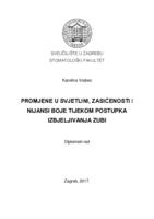 prikaz prve stranice dokumenta Promjene u svjetlini, zasićenosti i nijansi boje tijekom postupka izbjeljivanja zubi