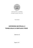 prikaz prve stranice dokumenta Usporedba materijala i tehnologija za dentalne otiske