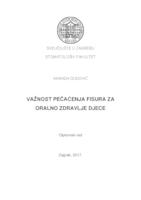 prikaz prve stranice dokumenta Važnost pečaćenja fisura za oralno zdravlje u djece