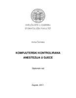 prikaz prve stranice dokumenta Kompjuterski kontrolirana anestezija u djece