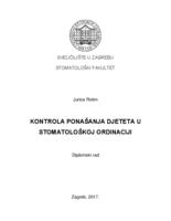 prikaz prve stranice dokumenta Kontrola ponašanja djeteta u stomatološkoj ordinaciji