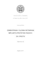 prikaz prve stranice dokumenta Cementirani i vijcima retinirani implanto-protetski radovi: za i protiv.