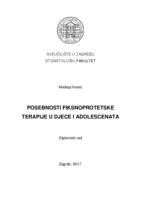 prikaz prve stranice dokumenta Posebnosti fiksnoprotetske terapije u djece i adolescenata