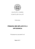 prikaz prve stranice dokumenta Primjena mini implantata u ortodonciji