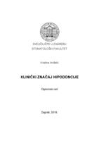 prikaz prve stranice dokumenta Kliničko značenje hipodoncije