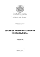 prikaz prve stranice dokumenta Oroantralna komunikacija nakon ekstrakcije zuba