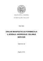 prikaz prve stranice dokumenta Oralne manifestacije poremećaja u jedenju - anoreksije I bulimije nervoze