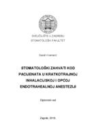 prikaz prve stranice dokumenta Stomatološki zahvati kod pacijenata u kratkotrajnoj inhalacijskoj  i općoj edotrahealnoj anesteziji