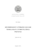 prikaz prve stranice dokumenta Informiranost o primjeni CAD/CAM tehnologije u stomatološkoj protetici