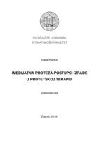 prikaz prve stranice dokumenta Imedijatna proteza-  postupci izrade u protetskoj terapiji