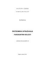 prikaz prve stranice dokumenta Proteomska istraživanja parodontnih bolesti