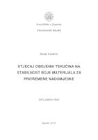 prikaz prve stranice dokumenta Utjecaj obojenih tekućina na stabilnost boje materijala za privremene nadomjeske