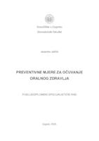 prikaz prve stranice dokumenta Preventivne mjere za očuvanje oralnog zdravlja