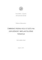 prikaz prve stranice dokumenta Čimbenici rizika koji utječu na uspješnost implantološke terapije