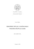 prikaz prve stranice dokumenta Kirurške opcije u rješavanju pasivne erupcije zuba