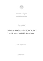 prikaz prve stranice dokumenta Estetika protetskog rada na jednodijelnim implantatima