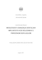 prikaz prve stranice dokumenta Mogućnosti ugradnje dentalnih implantata kod bolesnika s fibroznom displazijom 