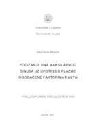 prikaz prve stranice dokumenta Podizanje dna maksilarnog sinusa uz upotrebu plazme obogaćene faktorima rasta 