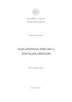 prikaz prve stranice dokumenta Hijaluronska kiselina u dentalnoj medicini