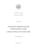 prikaz prve stranice dokumenta Terapijska primjena hladne atmosferske plazme u izbjeljivanju avitalnog zuba