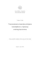 prikaz prve stranice dokumenta Transmukozna laserska primjena nanolijekova u liječenju oralnog karcinoma