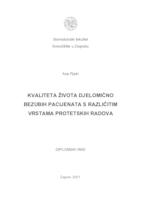 prikaz prve stranice dokumenta Kvaliteta života djelomično bezubih pacijenata s različitim oblicima protetskih radova