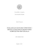 prikaz prve stranice dokumenta Evaluacija savojne čvrstoće i modula savijanja bioaktivnih kompozitnih materijala