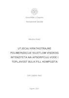 prikaz prve stranice dokumenta Utjecaj kratkotrajne polimerizacije svjetlom visokog intenziteta na apsorpciju vode i topljivost bulk-fill kompozita