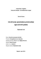 prikaz prve stranice dokumenta Istraživanje parametara proizvodnje agro-drvnih peleta