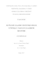 prikaz prve stranice dokumenta Slušanje glazbe i estetski odgoj učenika u nastavi glazbene kulture