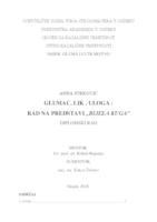 prikaz prve stranice dokumenta GLUMAC, LIK , ULOGA :   RAD NA PREDSTAVI „BIJELA KUGA ”