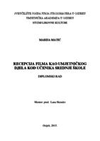 prikaz prve stranice dokumenta Recepcija filma kao umjetničkog djela kod učenika srednje škole