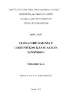 prikaz prve stranice dokumenta Uloga performansa u umjetničkom izrazu Satana Panonskog