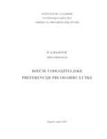 prikaz prve stranice dokumenta Dječje i odgojiteljske preferencije pri odabiru lutke