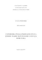 prikaz prve stranice dokumenta Usporedba pedagoških koncepata između Marie Montessori i Janusza Korczaka