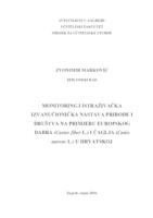 prikaz prve stranice dokumenta Monitoring i istraživačka izvanučionička nastava Prirode i društva na primjeru europskog dabra (Castor fiber L.) i čaglja (Canis aureus L.) u Hrvatskoj