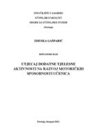 prikaz prve stranice dokumenta Utjecaj dodatne tjelesne aktivnosti na razvoj motoričkih sposobnosti učenica