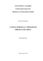 prikaz prve stranice dokumenta Važnost roditelja u primarnom obrazovanju djece